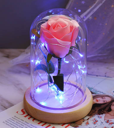 Роза в колбі з LED підсвічуванням 19 см, фото 1