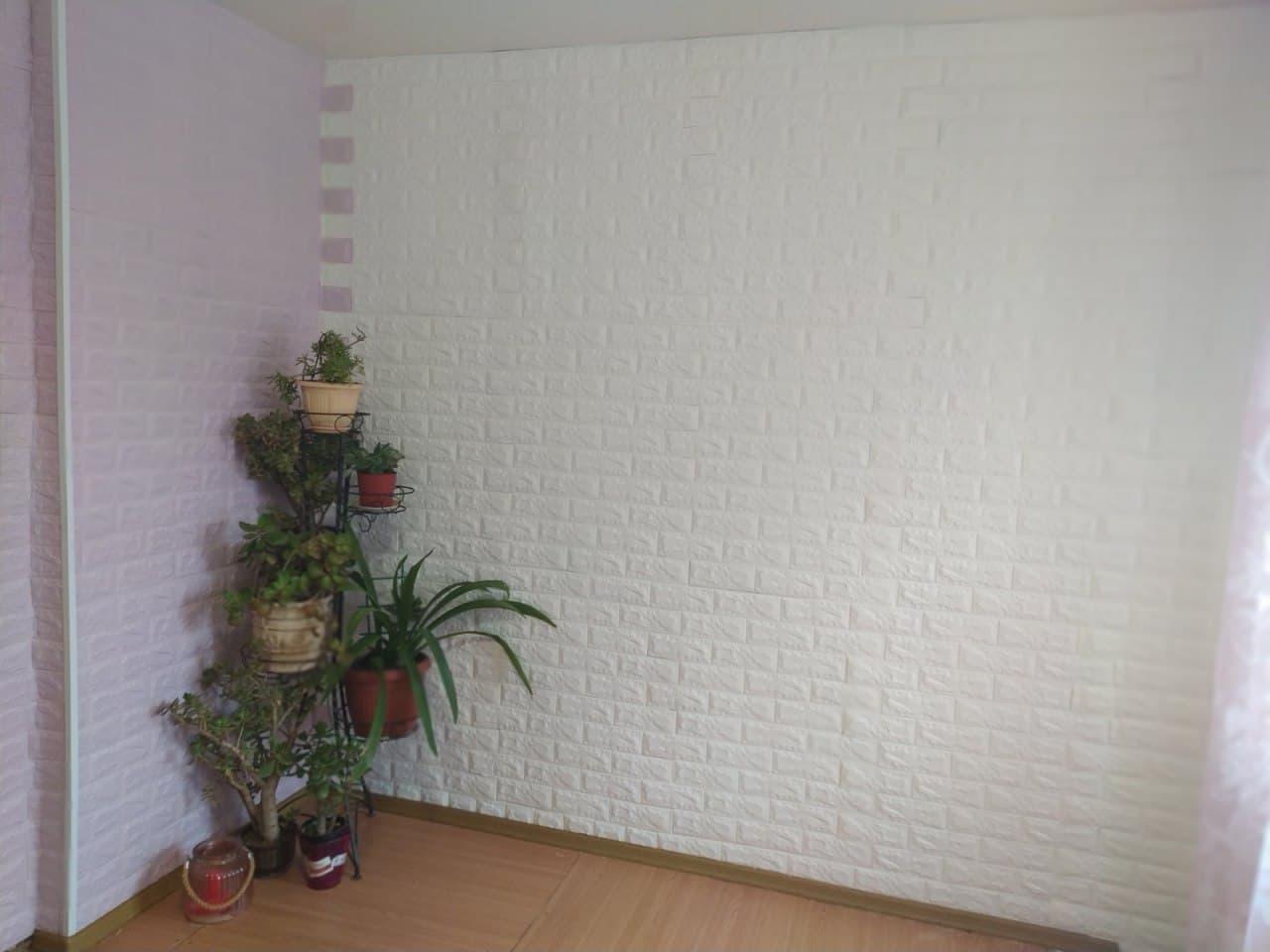 Декоративная 3Д-панель стеновая Светло-фиолетовый Кирпич самоклеющиеся 3d панели для стен 700x770x7мм (15-7мм) - фото 4 - id-p1114122128