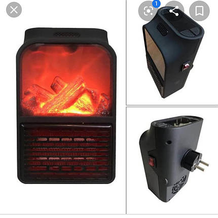Портативний обігрівач з LCD-ДИСПЛЕЄМ і імітацією каміна FLAME HEATER JIEJIA, обігрівач-камін з пультом, фото 1