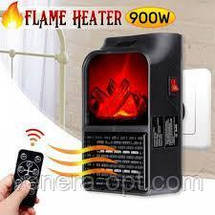 Портативний обігрівач з LCD-ДИСПЛЕЄМ і імітацією каміна FLAME HEATER JIEJIA, обігрівач-камін з пультом, фото 3