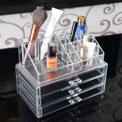 Косметичка Makeup Cosmetics Organizer Drawers Grids Display Storage Clear Acrylic, фото 1