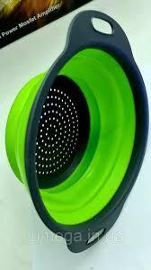 Складаний силіконовий друшляк-трансформер із висувними ручками прямокутний кошик для миття JM-606 (120)