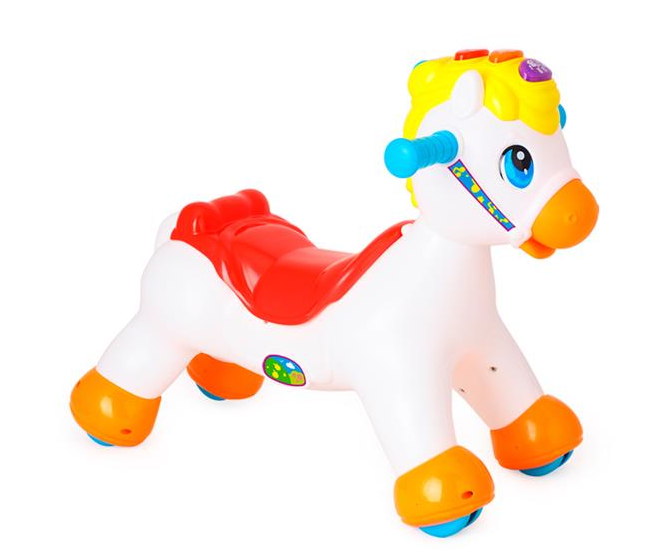Качалка-каталка Пони с музыкой для поддержания равновесия ребенка Hola Toys с отсеком для игрушек. - фото 8 - id-p1468696632
