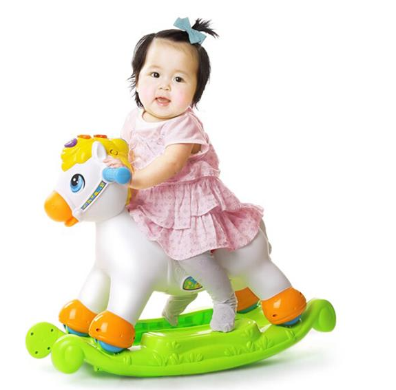 Качалка-каталка Пони с музыкой для поддержания равновесия ребенка Hola Toys с отсеком для игрушек. - фото 1 - id-p1468696632