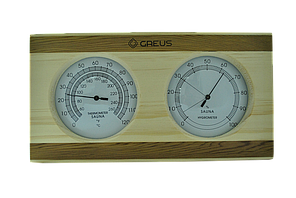Термогігрометр Greus сосна/кедр 26х14