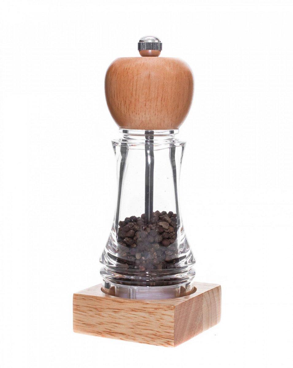 Млин для солі та перцю акриловий 165 мм механічний млин з підставкою Пластикові баночки для спецій