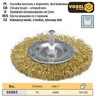 Щетка крацовка плоская стержень Польша Ø=75 мм VOREL-06985