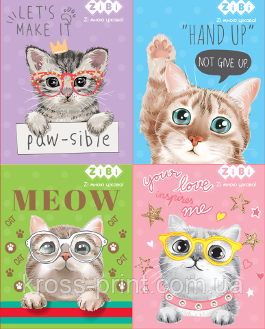 Блокнот на пружині зверху KITTY, А7, 40 л, карт. обкладинка, KIDS Line