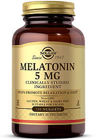 Мелатонін, Melatonin, Solgar, 5 мг, 120 таблеток