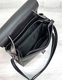 Модна жіноча сумка Aliri-20231 чорна зі сріблом, фото 4