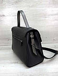 Модна жіноча сумка Aliri-20231 чорна зі сріблом, фото 5
