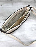 Стильна молодіжна сумка-клатч з ланцюжком сумочка шкіра змії Aliri-20396 молочного кольору, фото 3