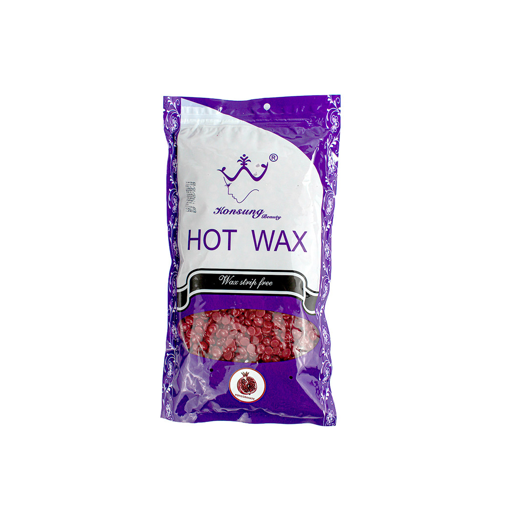 Віск для депіляції в гранулах 100 г "Konsung Hot Wax" Гранат плівковий віск, фото 1