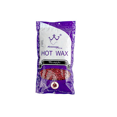 Віск для депіляції в гранулах 100 г "Konsung Hot Wax" Гранат плівковий віск