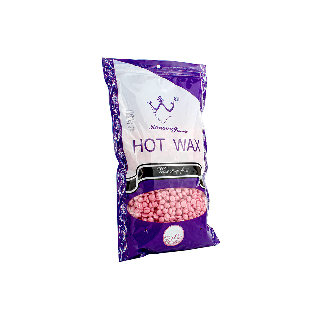 Віск для депіляції в гранулах 100 г "Konsung Hot Wax" Рожевий (Pink) плівковий віск, фото 1