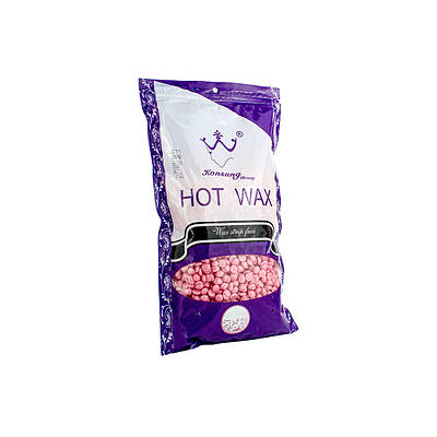 Віск для депіляції в гранулах 100 г "Konsung Hot Wax" Рожевий (Pink) плівковий віск