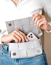 Женская молодежная сумка клатч на пояс поясная сумочка женская Aliri-20611 сумочка плетеная серая
