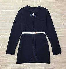 Кардиган чорний Рубчик на дівчинку в школу Розміри 122