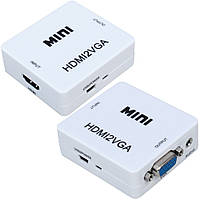 Конвертер MINI, HDMI в VGA (гнездо HDMI (IN) - гнездо VGA (OUT))