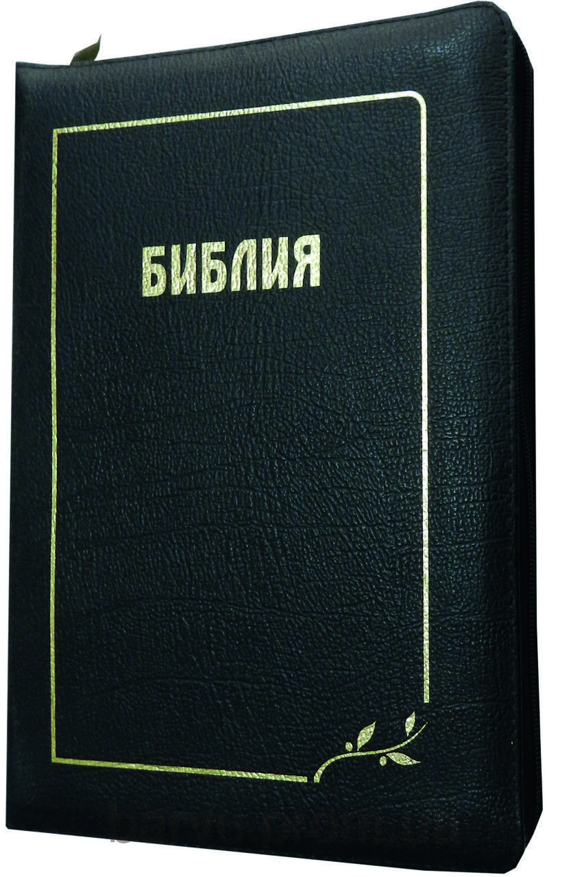Біблія чорного кольору, 16,5х24,5 см, шкіряні, з замком, без індексів