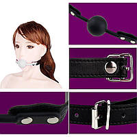 Силіконовий відкритий кляп L – фетиш-аксесуар, фіксатори, секс-іграшка