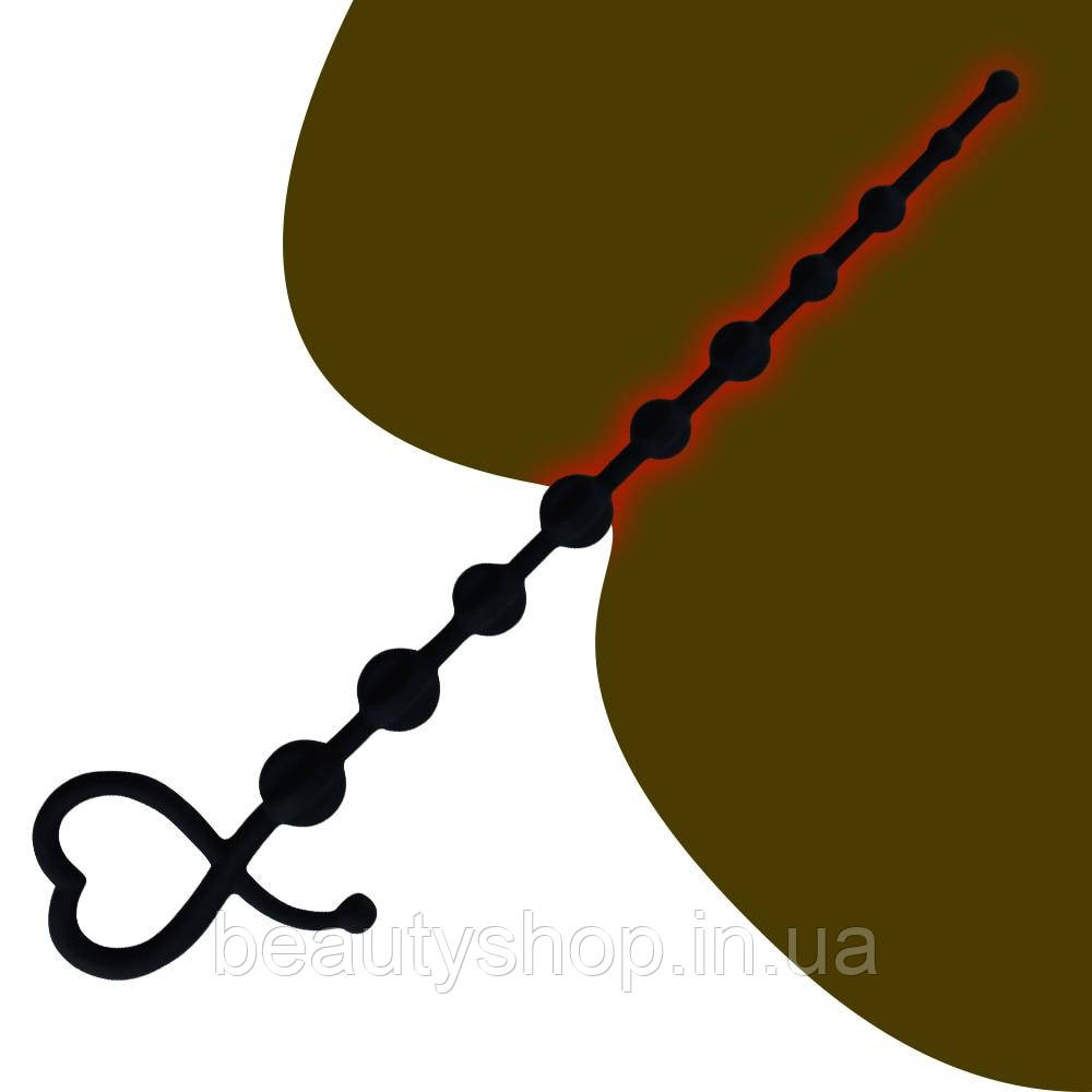 Силіконова анальна пробка – фалоімітатор з прикрасою у вигляді блискучого каменю, фото 1