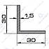 Кутник алюмінієвий 30х30х1.5 мм без покриття БПО-1251, фото 2