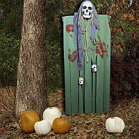 Декор для хэллоуина Призрачный Череп (125см)зеленый с серым