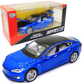 Іграшкова машинка металева Tesla «АвтоСвіт» Тесла синій, світло, звук, 15*4*5 см, (AS-2829)