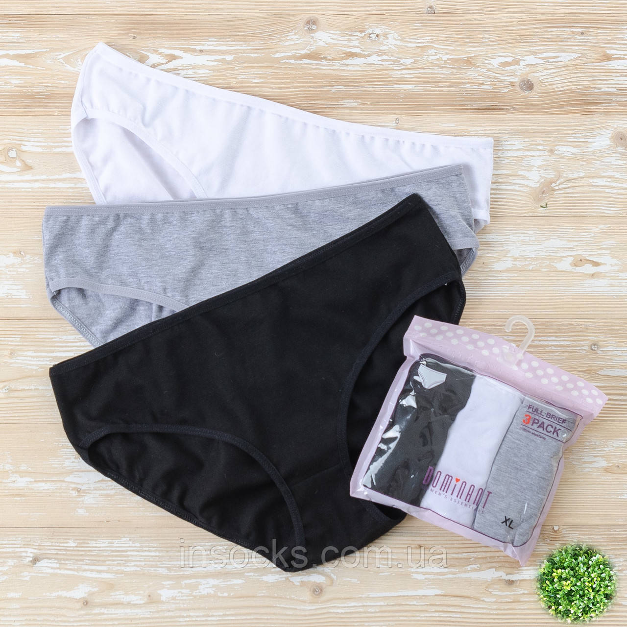 Набір жіночих трусів "Dominant" бріфи. Розмір: XL. (3 шт/уп). Туреччина. (55000-105), фото 1