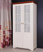 Шафа-вітрина 2-х дверна в класичному стилі  модель Марсель  РКБ-Меблі, колір білий / горіх
