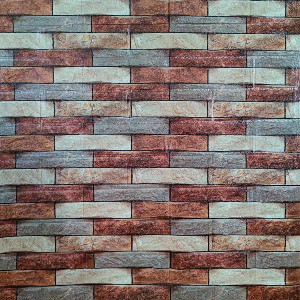 3Д панель Коричневий піщаник самоклеючі м'які панелі для стін під цеглу ПВХ декор 700x770x4 мм (340), фото 1