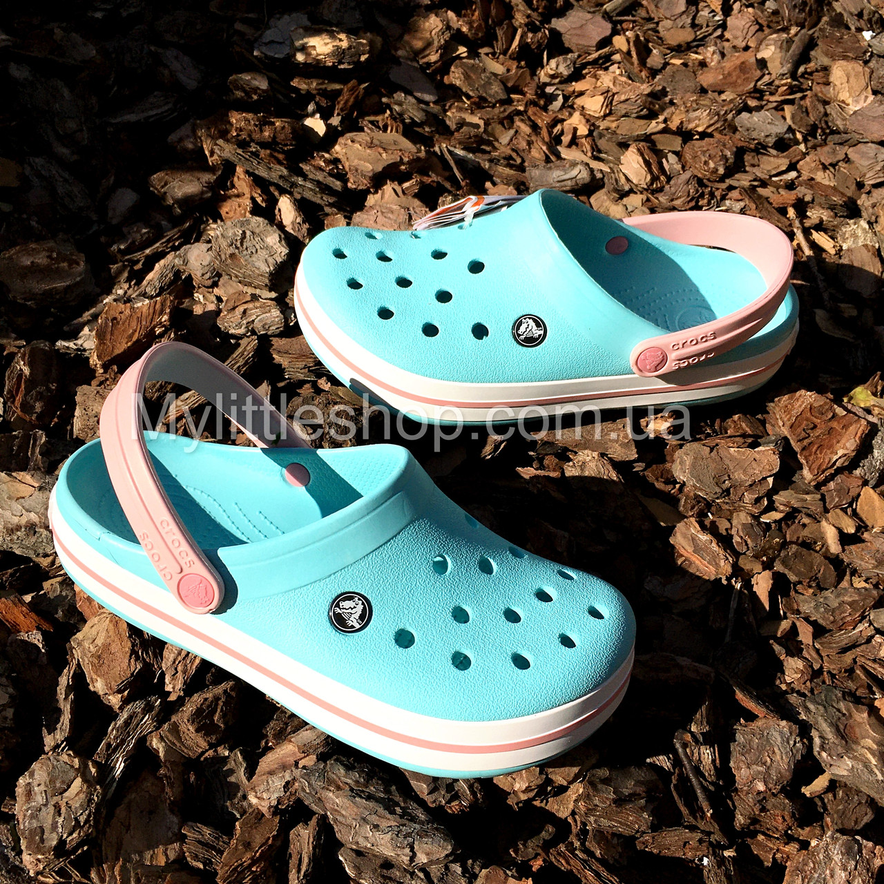 Сабо Crocs Crocband 45 р 29.2-29.7 см Блакитні з білим 11016-4S3-M12/W14 Ice Blue/White
