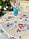 Новорічна серветка на стіл кругла Сніговики витівники 20 см, фото 4
