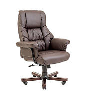 Кресло компьютерное кожанное Richman Конгресс Вуд ЛЮКС коричневый