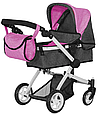 Коляска для ляльок і пупсів з люлькою, сумкою і сидінням MELOBO 9651B ROSE RED CARRELLO MAESTRO, малинова, фото 3