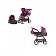 Прогулянкова коляска для ляльок і пупсів з люлькою і сумкою MELOBO 9662 ROSE RED 2в1 CARRELLO AVANTI, малинова, фото 3