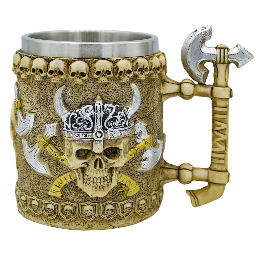 Кухоль Череп вікінга з сокирами (cup-058)