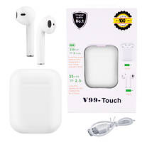 Бездротові навушники V99-Touch з кейсом, white