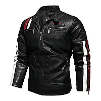 Куртка косуха кожаная байкерская мотоциклетная мужская молодежная черная Турция