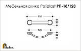 Меблева ручка Poliplast РП-18/128 прозора помаранчева, фото 2