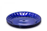 Тарелка стекловидная одноразовая синяя из стеклопластика диаметр 16 см набор 10 шт для десертов