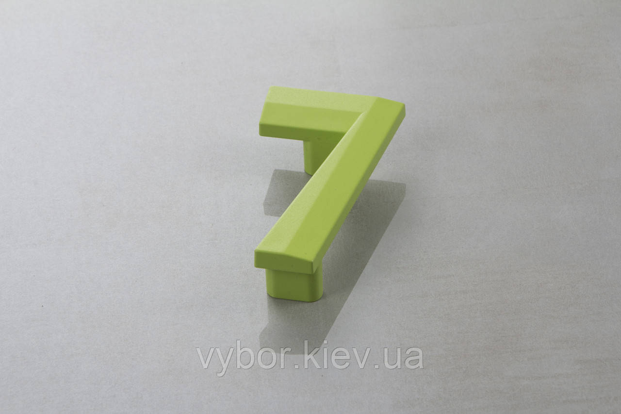 Меблева ручка Poliplast у вигляді цифри "7" матова зелена