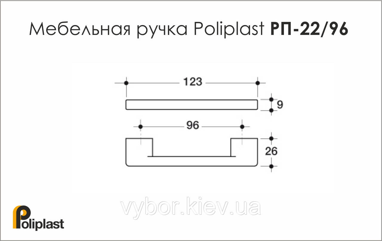 Мебельная ручка Poliplast РП-22/96 глянецевая бирюзовая - фото 2 - id-p1468865068
