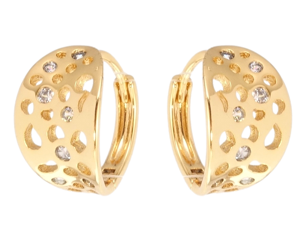 

Серьги Xuping Позолота 18K колечки "Фигурные с вырезами и цирконием"