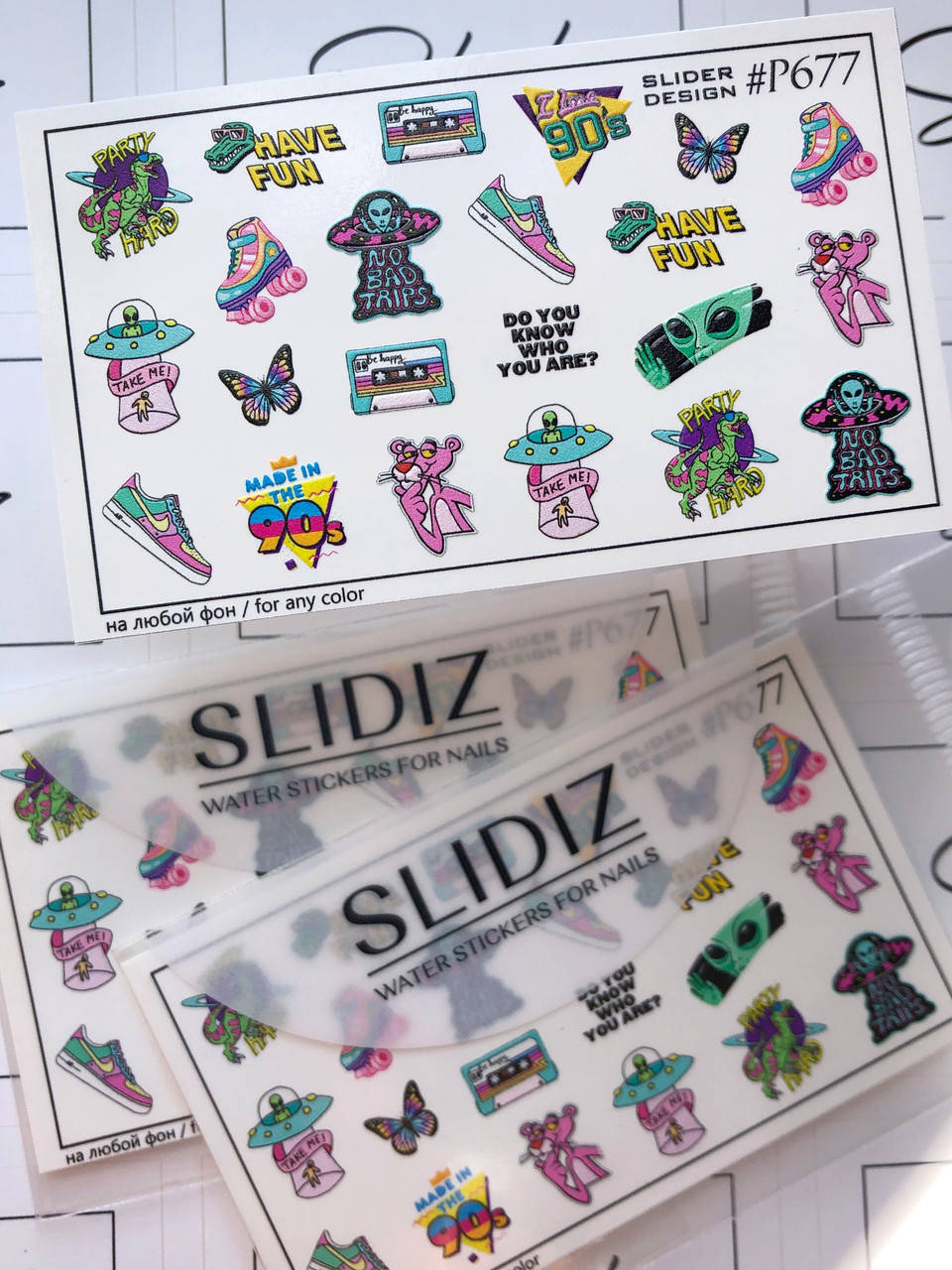 

Слайдер-дизайн SLIDIZ водная наклейка для ногтей на любой фон