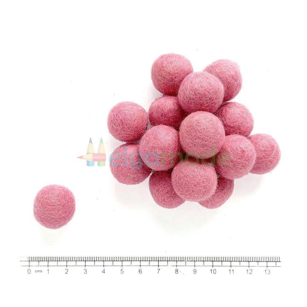 

Шарик из шерсти ТЕМНО-КОРАЛЛОВЫЙ, 2 см, 1 шт