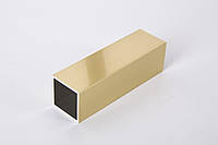 Труба квадратная пустотелая алюминиевая анодированная Выбор 30х30х2, золото полированное для мебельных