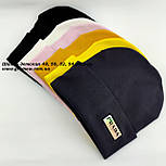 Оптом шапки 48 50 52 і 54 трикотажна подвійна дитяча шапка головні убори дитячі гурт (ОШ559), фото 4