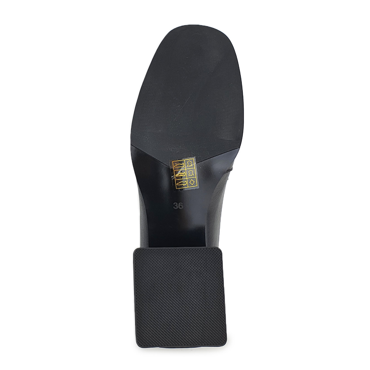 Стильные женские лоферы черного цвета на не высоком каблуке - фото 6 - id-p1463898471